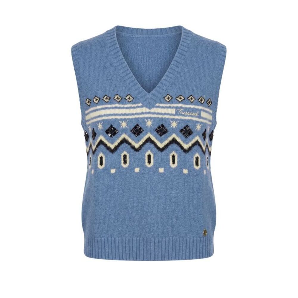 Trussardi Jeans Blue Nylon Women Sweater Women's Vest